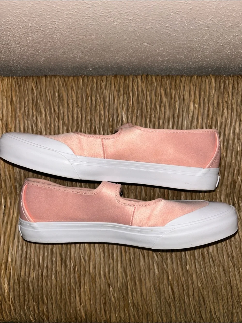 Vans Pink Canvas Mary Jane Strap Flats
